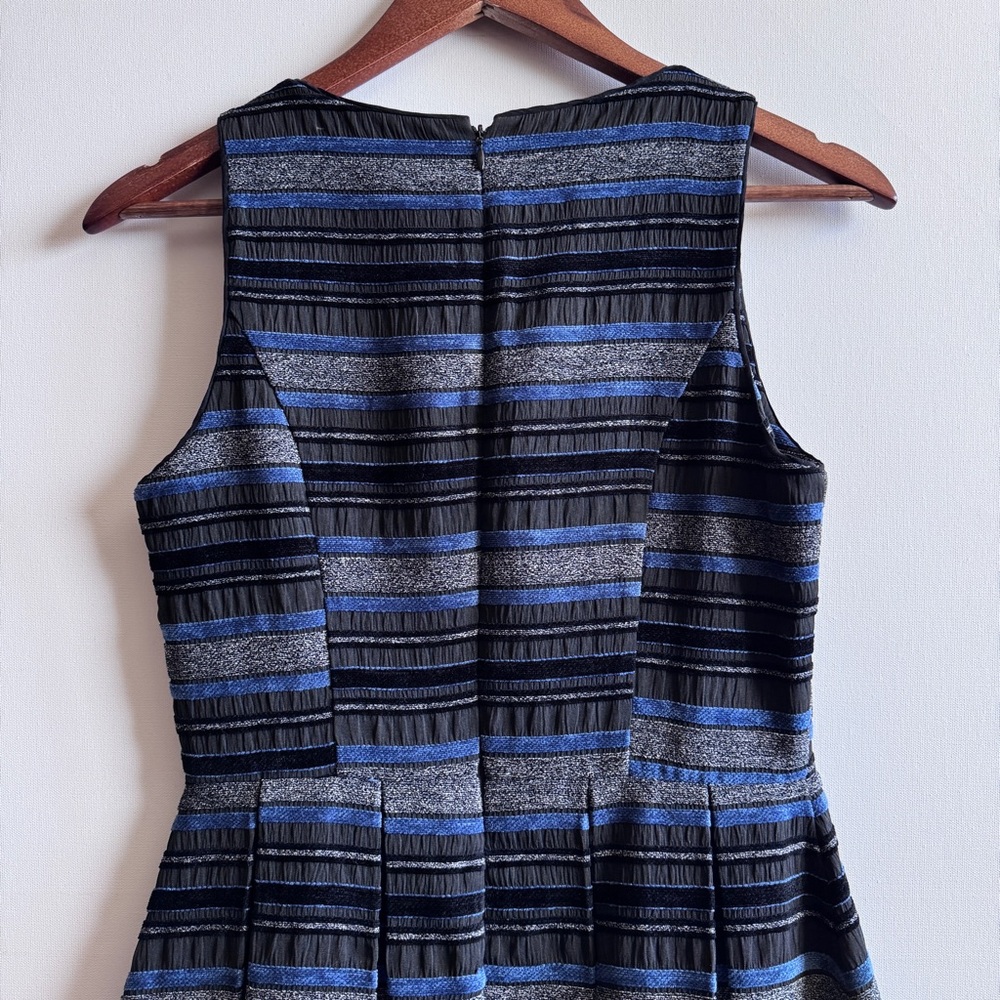 Forever 21 Blue & Black Striped Sleeveless Fit and Flare Pleated Dress Size XS - Picture 6 of 12